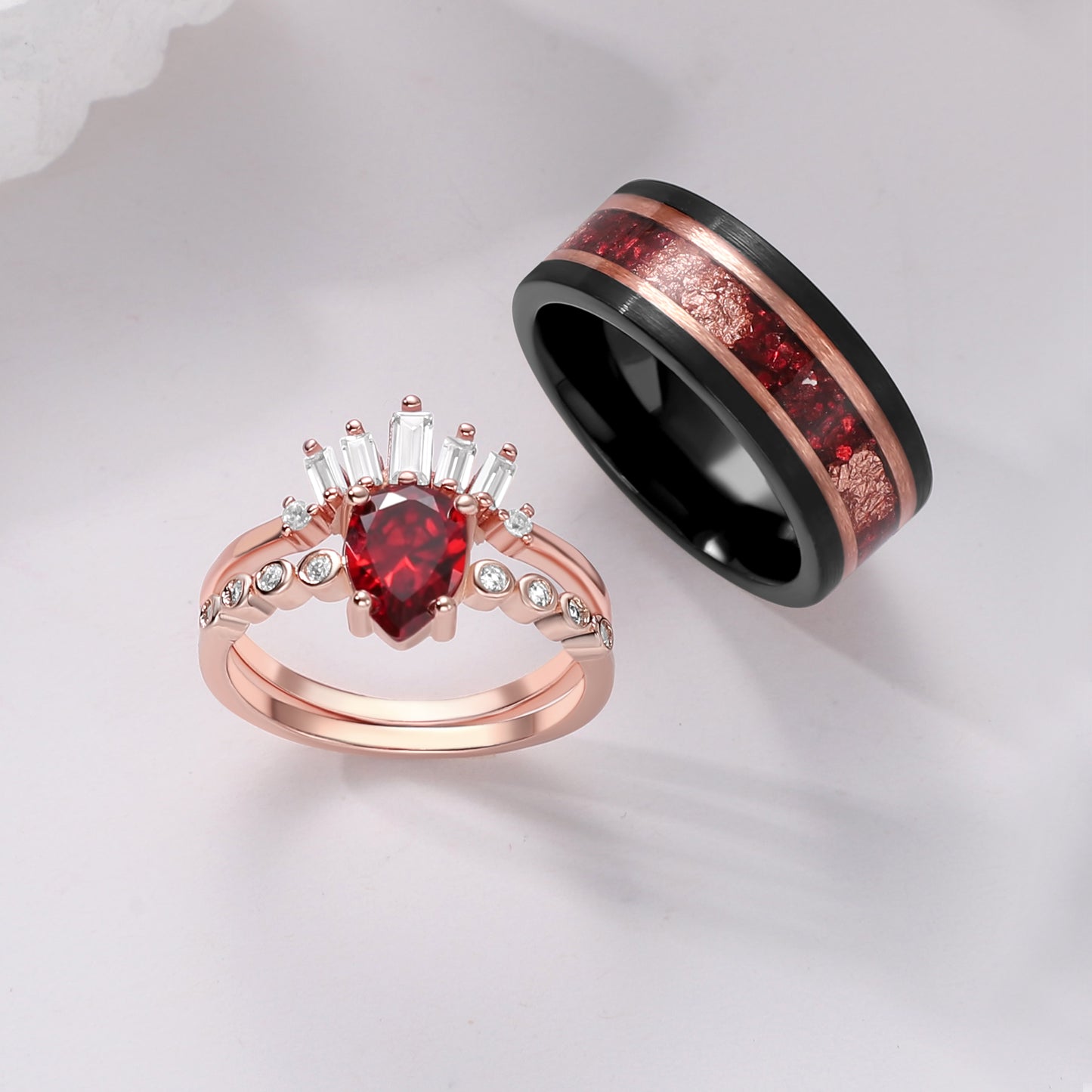 Red Garnet Rose Gold Vermeil Ring for Her