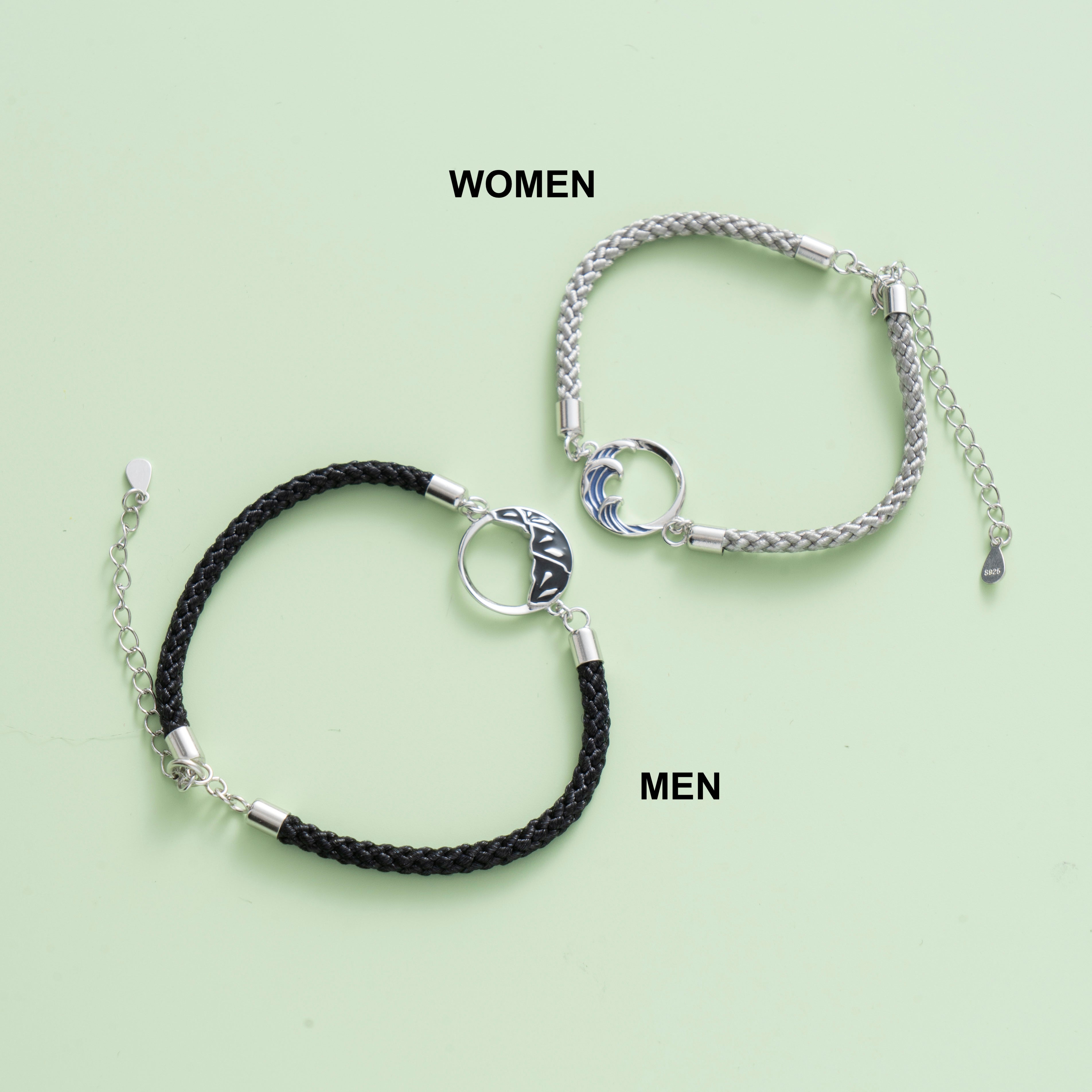 925 Silver Couple Bracelets | His Her Matching Bracelets | Avijewelry