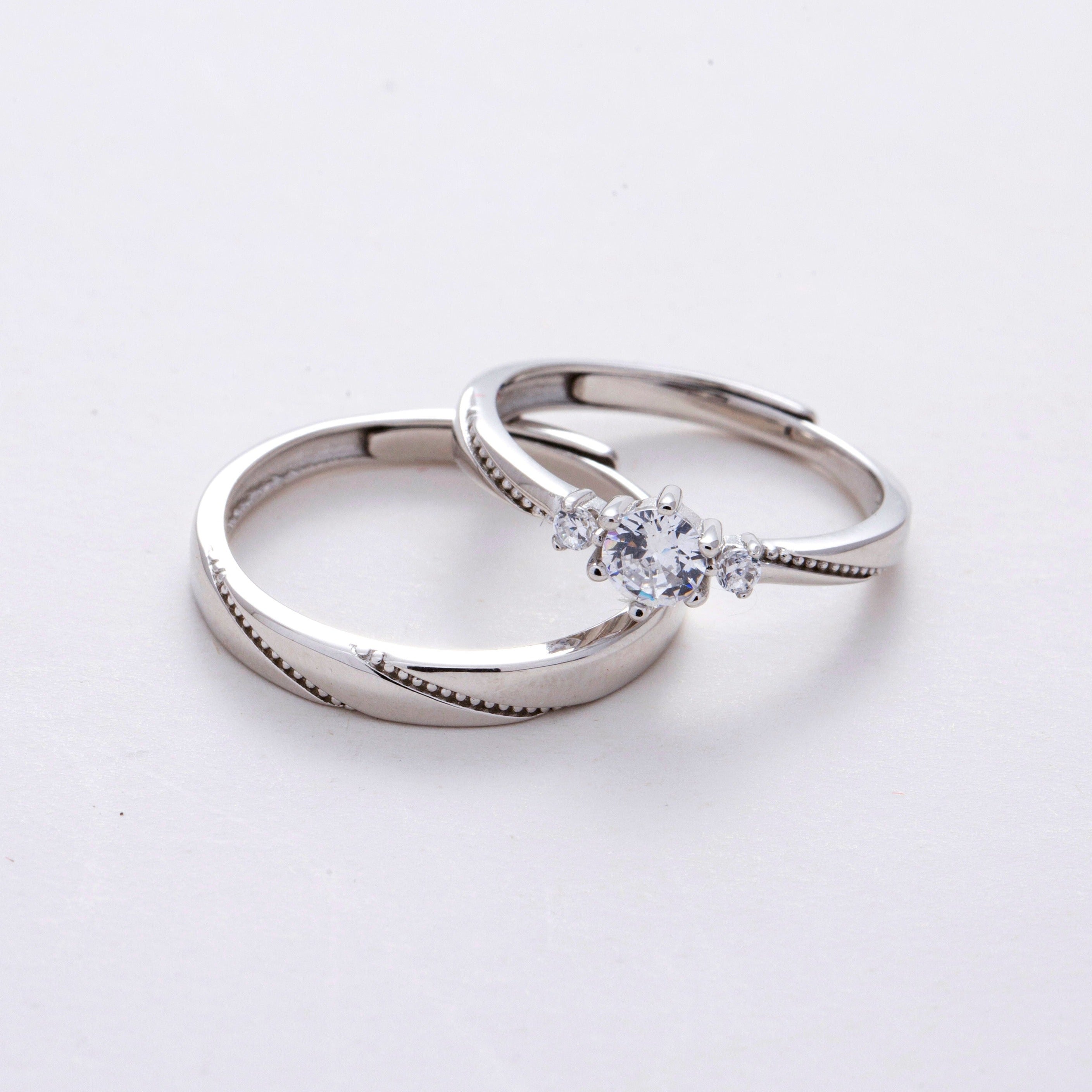 Heart Design Silver Couple Rings – jolics